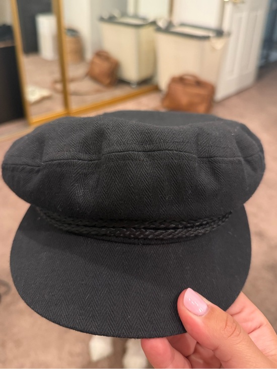 Brixton Accessories - BRIXTON Black Braided Trim Newsboy Cap